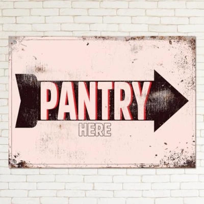 Image of PANTRY KITCHEN VINTAGE Retro Metal Sign Man Cave Bar Pub Plaque Party Gift