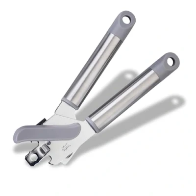Image of Fackelmann Mode Can Opener, Tin Opener with Bottle Hanging Loop, Stainless Steel, 21x5x5cm, Grey &amp; Silver