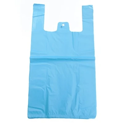 Image of EPOSGEAR Extra Strong Eco Recycled Plastic Vest Carrier Shopping Bags Perfect for Shops, Market Stalls, Off Licences etc (22mu Jumbo 12&quot; x 18&quot; 24&quot;, Blue, 100)