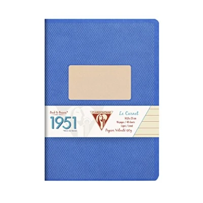 Image of Clairefontaine 195136C Collection 1951 Lot de 10 Cahier Agrafés A5 14,8x21 cm 96 Pages Lignées Papier Blanc 90 g Couleurs Aléatoires