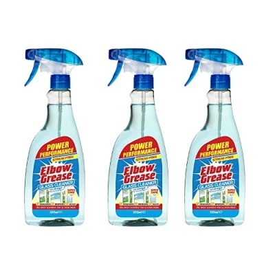 Image of Elbow Grease Glass Cleaner with Vinegar for Windows and Mirrors, 500 ml Window Cleaning Equipment (Pack of 3)