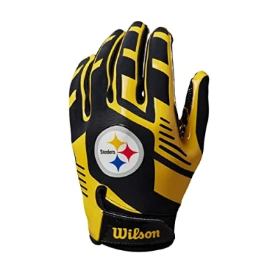 Image of Wilson Gloves NFL TEAM SUPER GRIP, One size fits all for teenagers, Silicone/Stretch Lycra