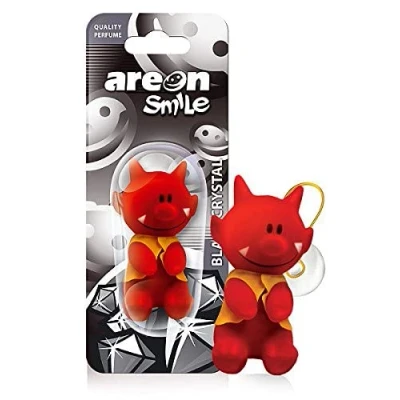 Image of Areon Smile Characters Black Crystal Car Freshener Smell Scent Funny Hanging Home 3D Pack of 1