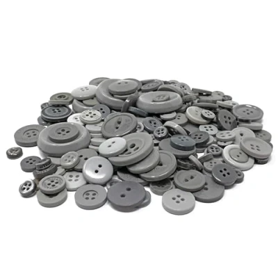 Image of Special Touches Grey 100 Gram Bag of Mix Acrylic &amp; Resin Buttons For Cardmaking Embellishments