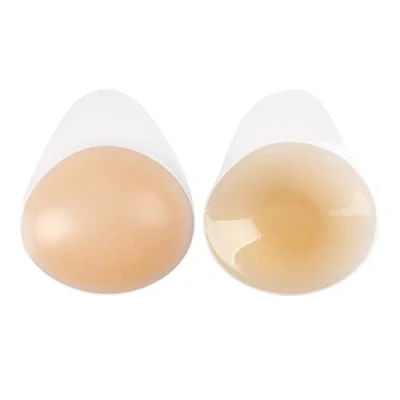 Image of HSAJS Strapless Bras Invisible Adhesive Stick on Bra Silicone Backless Push Up Sticky Reusable Skin Friendly Comfortable Cup &amp; 2Pcs Nipple Covers for Swimsuit Women (E)