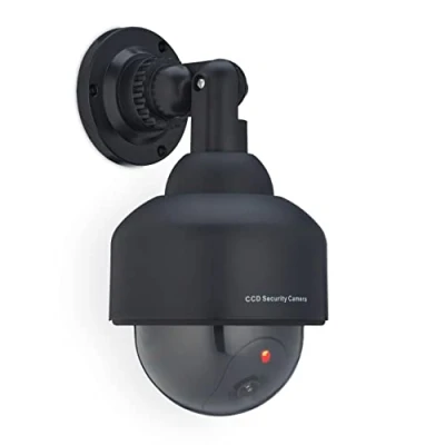 Image of Relaxdays Camera Dummy Flashing Indoor &amp; Outdoor Burglar Deterrent Surveillance Black Pack of 1