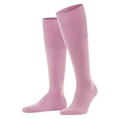Image of FALKE Men&#039;s Airport M KH Wool Cotton Long Plain 1 Pair Knee High Socks, Pink (Light Rosa 8276), 8.5 9.5