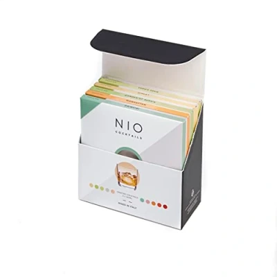 Image of NIO Cocktails Low Calories Cocktail Box, 5 x 10 cl Pre Mixed, Ready to Serve Drinks, Fewer (Vodka Sour, Gimlet, Manhattan, Daiquiri, Garden of Russia), Gift Pack, 50