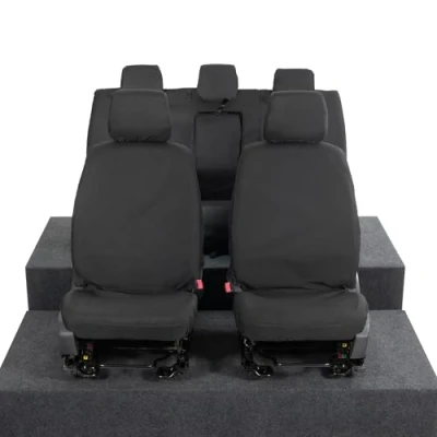Image of UK Custom Covers SC304B 305B Tailored Heavy Duty Waterproof Front &amp; Rear Seat Black Fits Ford Ranger T6 Wildtrak 2016 2018