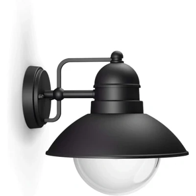 Image of Philips myGarden Hoverfly Vintage Wall Lantern for Outdoor, Garden and Patio, [Black] Requires 1 x 60 W, 230 V Bulb