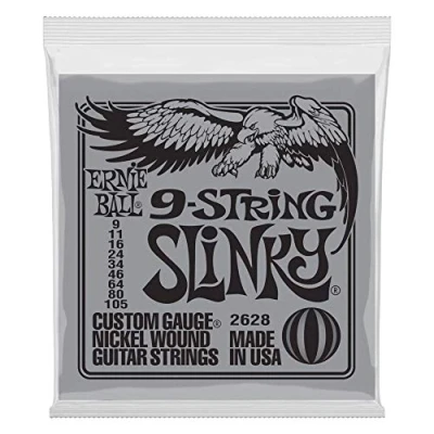Image of Ernie Ball P02628 Slinky 9 String Nickel Wound Electric Guitar Strings 105 Gauge