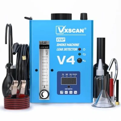 Image of VXSCAN Automotive EVAP Smoke Machine Leak Detector V4, Vacuum Leakage Tester with Digital Pressure Gauge &amp; Air Flowmeter, Fuel Pipe Diagnostic for All 12V Cars, Motorcycles, Trucks, Boats, ATVs