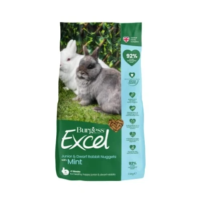 Image of Burgess Excel Junior and Dwarf Nuggets with Mint Rabbit Food 1.5 kg