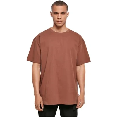 Image of Build Your Brand Men&#039;s Heavy Oversize tee T Shirt, Bark, XS