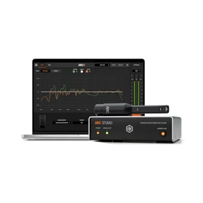 Image of IK Multimedia ARC Studio. Standalone advanced room correction system. Includes hardware processor unit, 4 software and measurement mic
