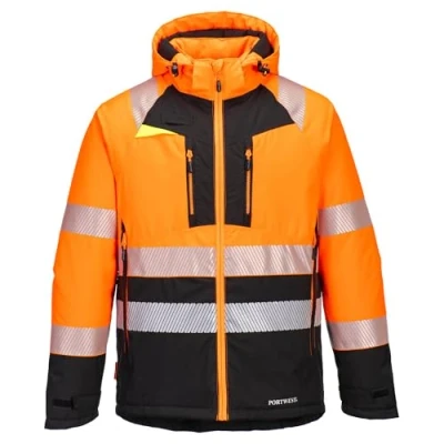 Image of Portwest DX4 Hi Vis Class 2 Winter Jacket Orange/Black Small