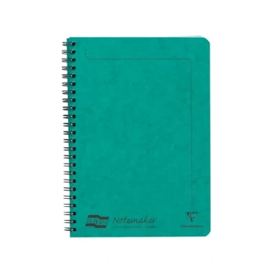 Image of Clairefontaine Ref 4853Z Europa Notemaker Sidebound Notebook (120 Pages) A5 Size, 90gsm Brushed Vellum Paper, Micro Perforated Sheets, Lined Rulings Green