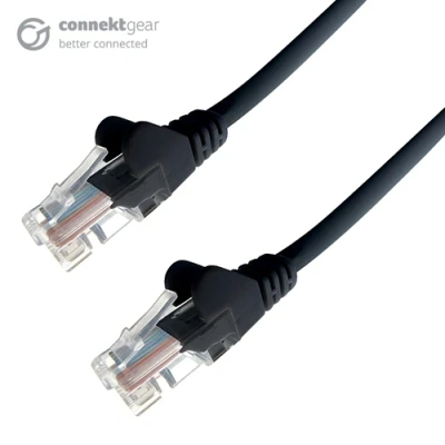 Image of Connekt Gear 15m RJ45 CAT5e UTP Stranded Flush Moulded Network Cable 24AWG Black