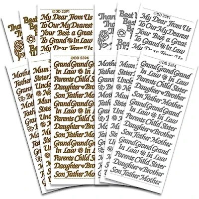 Image of CPD_1008 24 Creative Products Strong Textlines Craft Stickers Bumper Pack x 24, Stickers, Multi Colour, 23 10 1 cm
