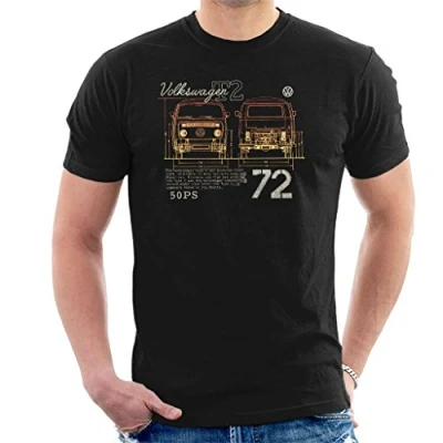 Image of Volkswagen T2 Mini Van 72 Men&#039;s T Shirt Navy Blue