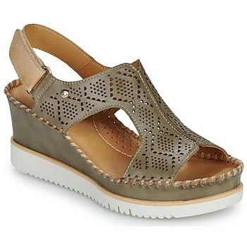 Image of Pikolinos WOMEN&#039;S WATERY LEATHER Wedges Sandals, Sage, 6 UK