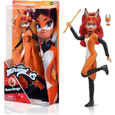 Image of Miraculous Ladybug And Cat Noir Toys Rena Rouge Fashion Doll Articulated 26cm With Accessories Kwami Alya Superhero Figurine Bandai Dolls