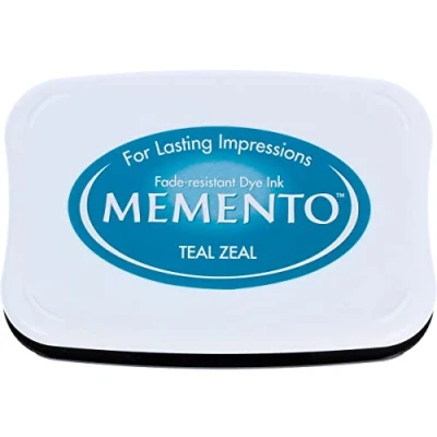 Image of Tsukineko ME000602 Teal Zeal Memento Ink Pad, Turquoise, 6.8 x 9.8 1.8 cm