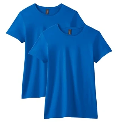 Image of Gildan Women&#039;s Softstyle Cotton T Shirt, Style G64000l, Multipack, Royal (2 Pack), XXL (Pack of 2)