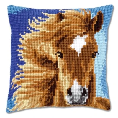 Image of Vervaco 1 Piece Cushion Horse, Brown