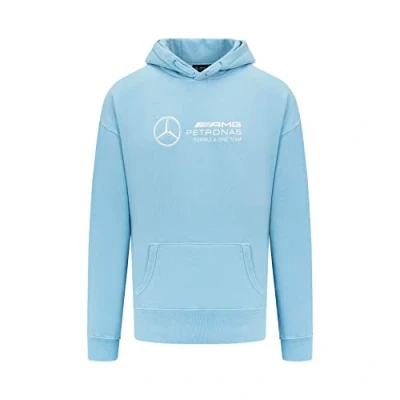 Image of Mercedes AMG Petronas Formula One Team Retro Hoodie Blue Men Size: XL