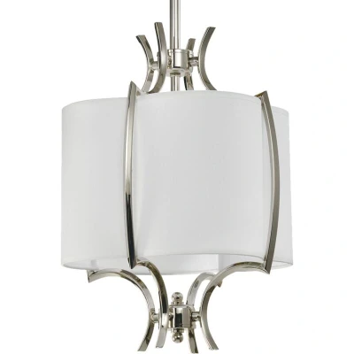 Image of Faro Cylindrical Pendant Ceiling Light Nickel, E14
