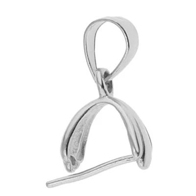 Image of Fenteer 925 Sterling Silver Findings Bail Connector Bale Pinch Clasp Pendants DIY Craft Jewelry Makings, Silver, 6.5mm