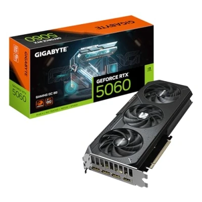 Image of Gigabyte GeForce RTX 5060 GAMING OC 8G Graphics Card 8GB GDDR7, 128bit, PCI E 5.0, 2595 MHz Core Clock, 3 x DisplayPort, 1 HDMI, GV N5060GAMING 8GD