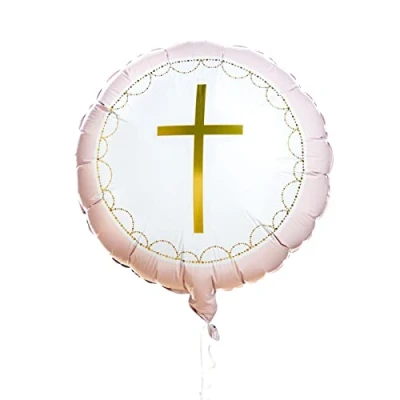 Image of Amscan 9916021 Pink Communion Foil Balloon
