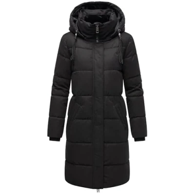 Image of Navahoo Women&#039;s Quilted Warm Winter Coat with High Collar and Removable Hood Dance 14 S 3XL, black, M