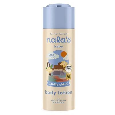 Image of Nala&#039;s Baby Body Lotion Vanilla Cloud Allergen Free Sweet Fragrance 99% Natural Dermatologically tested and Paediatrician approved Oat Coconut Oil Vegan 200ml Nalas