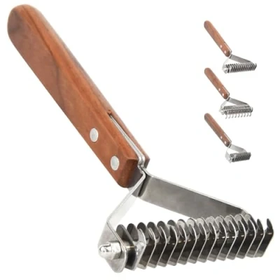 Image of AIDIYA Coat King Rake 14 Blade Pet Undercoat Rake,Professional Dematting Comb Grooming Stripping Tool for Dogs and Cats (8.8cm)