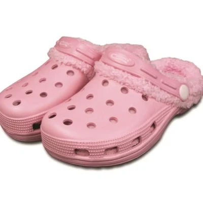 Image of Town &amp; Country Kids Clogs/Cloggies,Flexible and Ultra Lightweight with Elastic EVA Material. (Pink Fleecy UK Child 12)