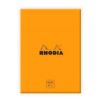 Image of RHODIA 194049C Memo Pad Box N11 Orange A7 8.5x11.5 cm 5/5 (Small Squares) 240 Sheets 80g/m Practical and Compact Rhodiatime Collection