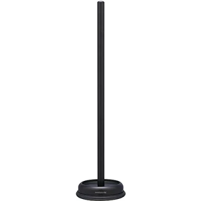 Image of Sealskin Acero Toilet Roll Holder, Stainless Steel, Black, 13.2 x 52.1 cm