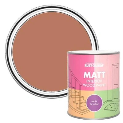 Image of Rust Oleum Red Interior Wood Paint in Matt Finish Siena 750ml