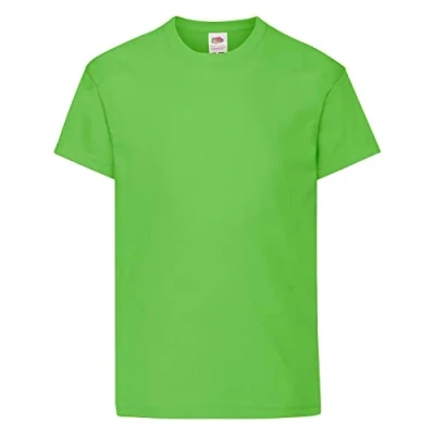 Image of Fruit of the Loom Unisex Kid&#039;s Original T Shirt, Lime, 5 6 Years