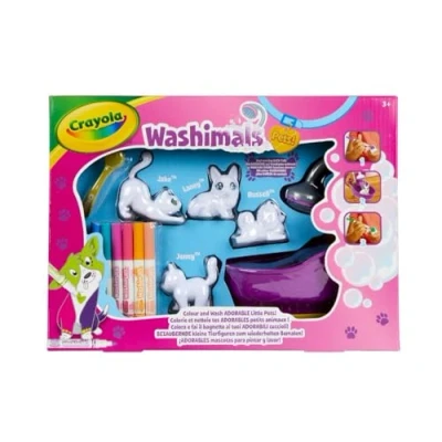 Image of CRAYOLA Washimals Colour and Wash Pets Playset Creative Colouring Crafts Kit, Gift Set with Washable Marker Pens