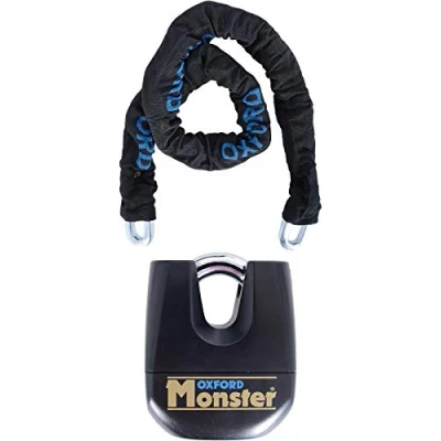 Image of Oxford Motorcycle Motorbike Monster 12mm Square Security Chain 1.2m &amp; Padlock