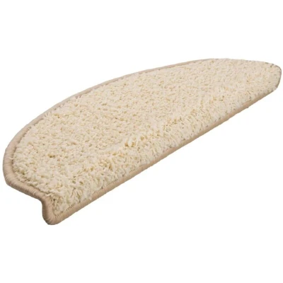 Image of vidaXL Carpet Stair Treads 15 pcs Cream 65x21x4 cm