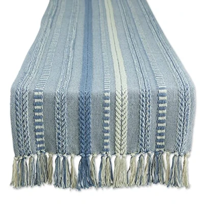 Image of DII Table Runner Collection, Cotton, Stonewash Blue, 15x108 (15x113, Fringe Included)