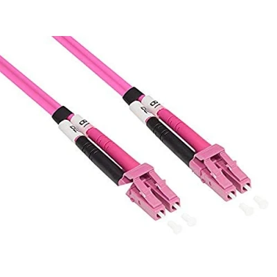 Image of Good Connections LWL Duplex Patch Cable LC to SC Multimode 50/125 Inch Fibre Optic pink OM4 Violett/Pink 0.5 m