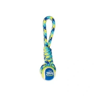 Image of K9 Fitness by Zeus Tennis Ball, Rope Tug, 9 Inch with 2 Inch, Small