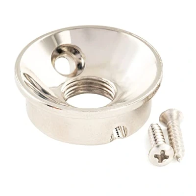 Image of Musiclily Pro 3/8 Inch Steel Electric Guitar Jackplate Electrosocket Jack Plate for USA Tele/Telecaster Style Guitar, Nickel