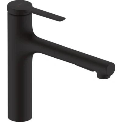 Image of hansgrohe Zesis M33 Kitchen Tap 160, pull out spray, 2 Sprays, matt black, 74801670